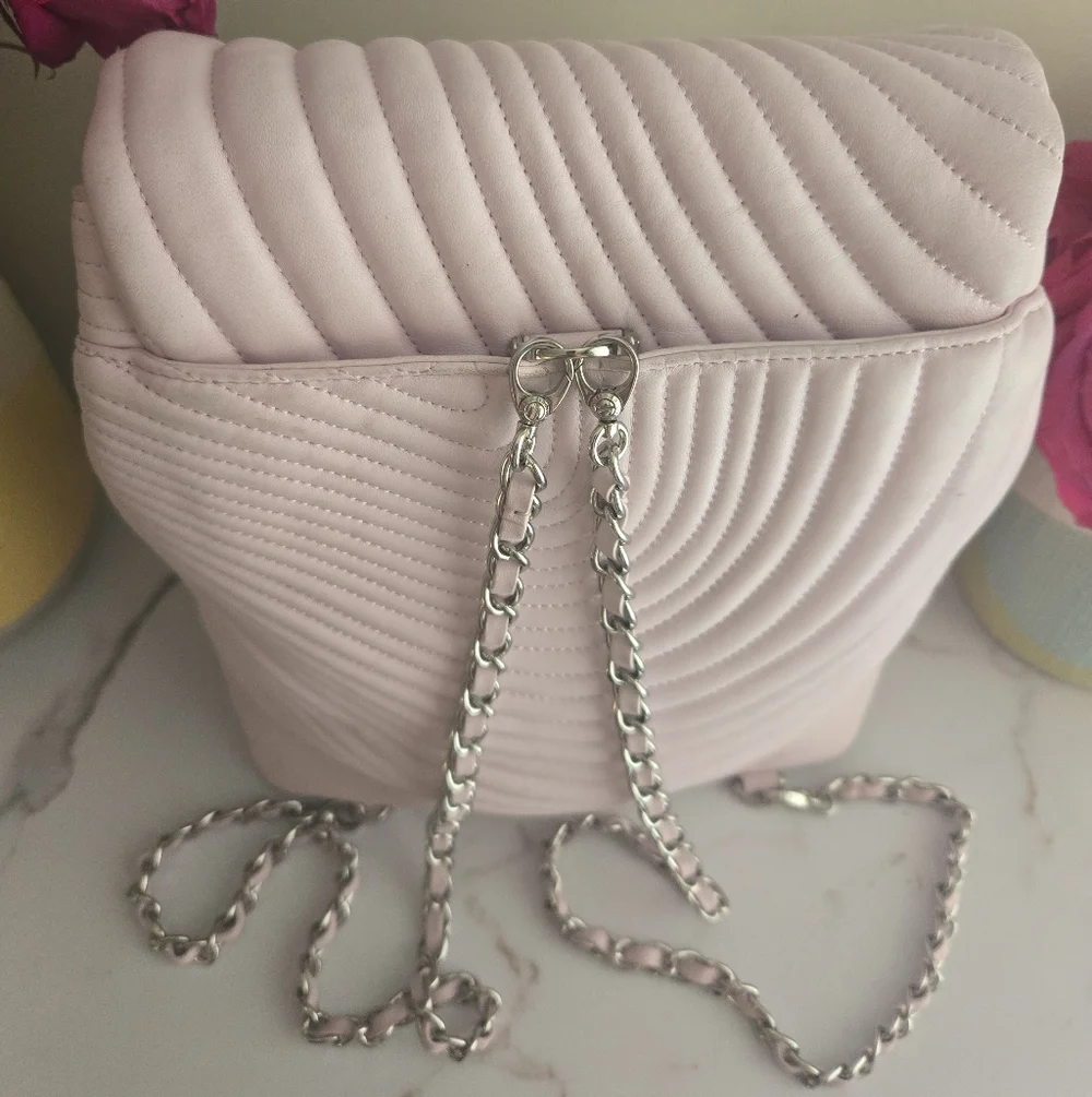 Vintage Rare Henri Bendel Convetible Light Pink Quilted Leather Backpack No 7